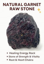 Natural Garnet Raw Crystal Stone – Healing Energy Rock for Reiki, Chakra Balancing, Meditation & Crystal Collection – Raw Garnet Mineral for Positive Energy, Strength & Vitality