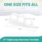 Welnove Hammer Toe Crests Straightener 4 Pcs Gel Toe Support Pads Cushion Relief for Overlapping-Curled-Hammer-Claw Toes, 3 Loop Design, Clear