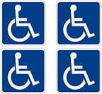 Rogue River Tactical Disabled Wheelchair Symbol ADA Compliant Handicap Access Sign Pack of 4 5 X 5 Inch Blue Window Sticker Decal