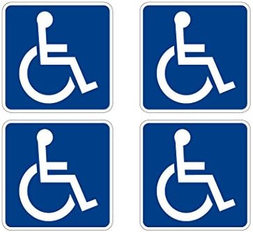 Rogue River Tactical Disabled Wheelchair Symbol ADA Compliant Handicap Access Sign Pack of 4 5 X 5 Inch Blue Window Sticker Decal
