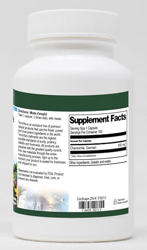 German Chamomile (Blue, Matricaria recutita) Flower - 450 mg (100 Capsules, ZIN: 516213)