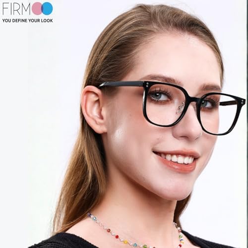 Firmoo Blue Light Blocking Glasses Reading Glasses Unisex Square Frame for Woman Man Adjustable Nose Pads