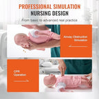 VEVOR Infant CPR Training Manikin, Heimlich Maneuver and Cardiopulmonary Resuscitation (CPR) Practice, Professional Infant Airway Obstruction Training Manikin, Baby Infarction Model for Education