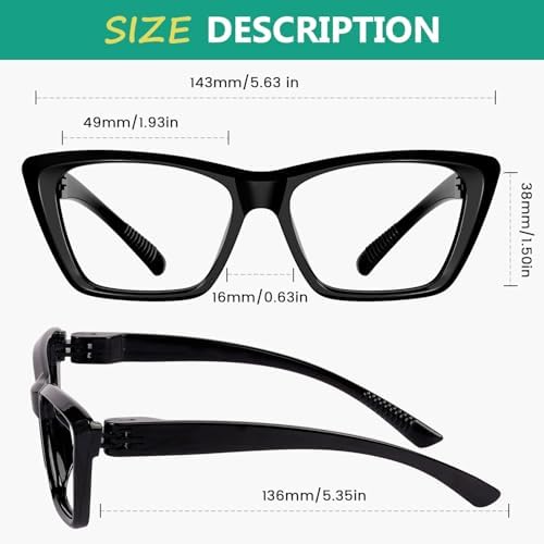 Eyekepper 6 Pack Metalless Blue Light Blocking Reading Glasses with Screwless Spring Hinges Cat Eye Computer Readers