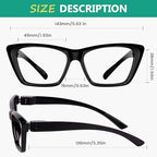 Eyekepper 6 Pack Metalless Blue Light Blocking Reading Glasses with Screwless Spring Hinges Cat Eye Computer Readers