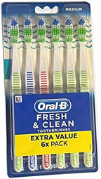 Oral-B Toothbrushes Fresh & Clean Medium 6 Count, 6 Count