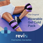 REVIX Reusable Knee Ice Pack Wrap for Post-Workout Recovery, Gel Ice Pack Knee Brace with Cold Compression Therapy, Soft Plush Cover and Hands-Free Application, A Set of Two