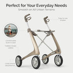 byACRE Carbon Ultralight Rollator Walker - 10.6 lbs Adult Walkers with 4 Wheels and Seat - Lightweight Seated Walkers with Wheels - Foldable Rolling Walker with Seat - Walker for Adults
