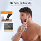 RUIM Men's 3-in-1 Body Groomer – Waterproof Electric Shaver for Groin & Sensitive Areas | Painless Wet/Dry Use with Nose, Ear & Eyebrow Trimmer