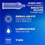 Durex Extra Sensitive Thin Condoms, Lubricated Latex Condoms for Men, 24 count