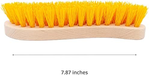 Scrub Brush - Stiff Bristle Brush for Deep Cleaning, Nylon Brush with Hard Bristle, Utility Hand Brush for Indoor and Outdoor, Wooden Scrubbing Brush, Hard Brush Heavy Duty Boot Hand Scrubber