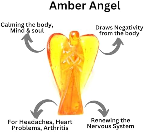 Jet International Fantastic Amber 2" Angel Healing Chakra Balancing Unique Rare Energy Love Divine Spiritual Psychic Arch Angel India