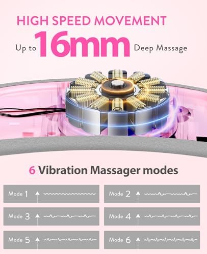 Portable Heating Pad for Period Cramps: Cordless Menstrual Heating Pad with 6 Heat Levels and 6 Massage Modes, 3s Fast Heating Gift for Women and Girl(Pink)