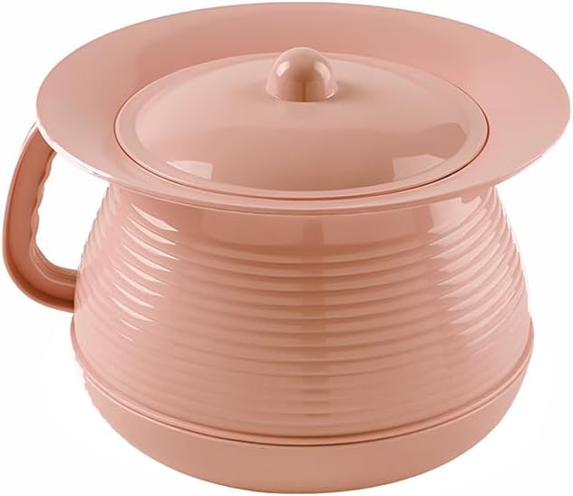 Chamber Pot Bedpan Urinal Bottle Urine Pots Potty Pee Bucket Bedside Urinal with Lids to Prevent Odors, Suitable for Kids, Women and Men (Pink)