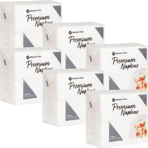 Member's Mark - 2 ply white paper napkin ideal for all occasions (Parties, Lunch, Dinner, meetings) and for everyday use in your home, kitchen and business. 110 ct measures 6.5 in * 6.5 in.