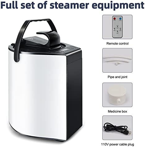 Sauna Steamer, Portable Steam Sauna Machine, 3L Stainless Steel Pot Generator, Home SPA Fumigation Steam Machine with Touch Button, Timer Display and Remote Control