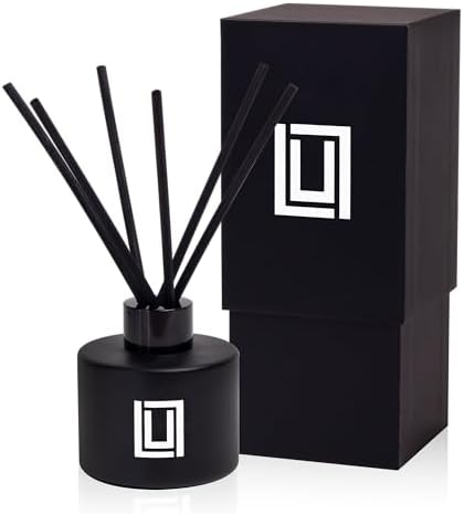 Lulu Candles | Reed Diffuser Set | Jasmine, Oud & Sandalwood | 6 Reed Sticks | Scent Diffuser for Bedroom Bathroom Living Room & Office - 4.2 FL Oz.