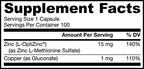 Jarrow Formulas Zinc Balance 15 mg - 100 Veggie Caps - Immune Support - Includes Copper - 100 Servings