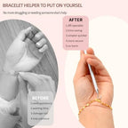 2 Pcs Bracelet Helper Tool, Bracelet Helper to Put on Yourself, Wearing Tool Aid Assistance for Necklace Watch Clasps Zippers Crafts Arthritis Elderly（Silver and Gold