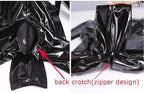 Men's Shiny Long Sleeve Back Zipper Handmade Bodysuit Full Body Leotard and Wetlook PVC Leather Catsuit