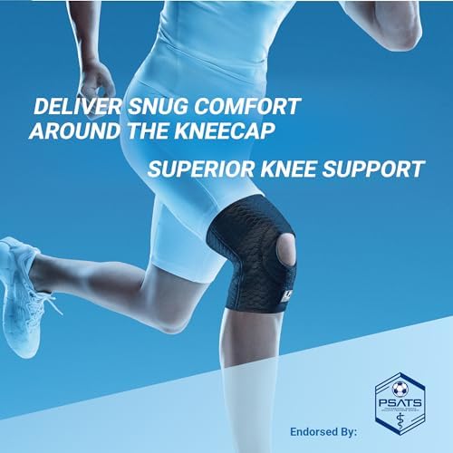 LP SUPPORT 708CA Extreme Knee Support Compression Sleeve - Breathable CoolPrene Athletic Brace Knee (Black - Size S)
