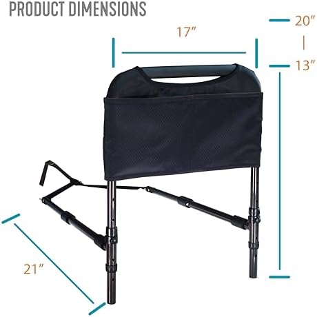 Able Life Bedside Safety Handle, Padded Stand Assist Railing for Seniors, Height Adjustable Bed Rail with Pouch for Elderly Adults, Fits King, Queen, Full and Twin Beds, ASTM Safety Approved Bedrail