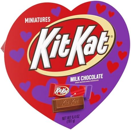 KIT KAT Miniatures Milk Chocolate Wafer, Valentine's Candy Gift Box, 6.4 oz
