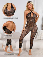 Buitifo Womens Fishnet Bodystocking Plus Size Crotchless Bodysuit Sexy Tights Soft Nightwear Lingerie