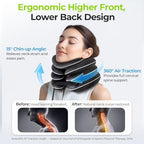 AUVON Inflatable Neck Stretcher for Cervical Traction, Cervical Stretcher with 3-Layer Design in Varying Sizes for Instant Relief, Neck Brace Pillow for Neck Support, Decompression Home Use, M Size