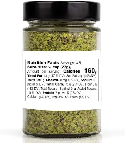 GUSTO ETNA Pistachio Flour, 80 g, Sicilian Fine Chopped Pistachio Flour, Ground Pistachios, Pistachio Powder, Gluten Free Flour, high Protein, Non Gmo, Vegan, Product of Bronte, Sicily, From Italy