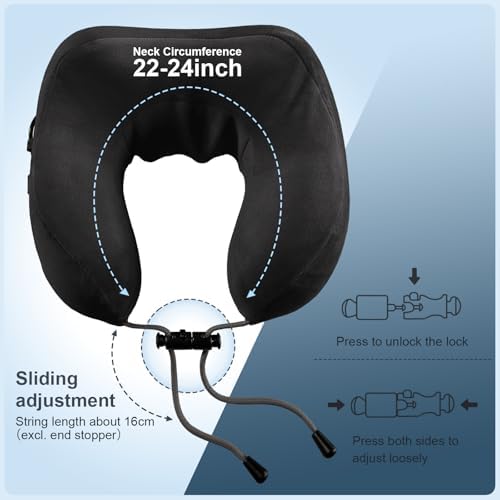 Electric Neck Massager,Portable Heated Kneading Massage Cushion Pillow,Rechargeable Shoulder Neck U-Shaped Massage Shiatsu,for Pain Relief at Home,Car,Office,Travel(Black)
