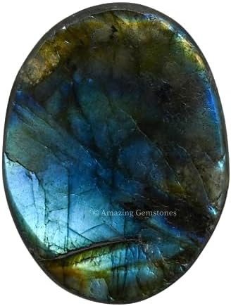 Amazing Gemstone Labradorite Thumb Worry Stone, Anxiety Stone, Healing Crystals - Piedra Crystal Fidget for Gift, Meditation, Calming, Relaxation, Stress Relief