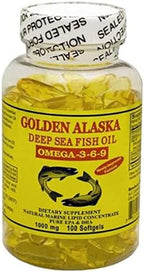 Golden Alaska Deep Sea Omega-3-6-9 Fish Oil 1000mg 100 Softgels