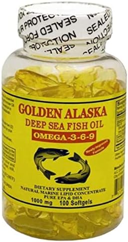 Golden Alaska Deep Sea Omega-3-6-9 Fish Oil 1000mg 100 Softgels