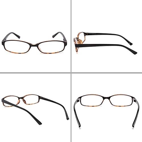 IVNUOYI 6 Pack Reading Glasses Blue Light Blocking with Spring Hinges,Colors Lightweight Readers for Women,Anti Glare UV Computer Eyeglasses 2.0