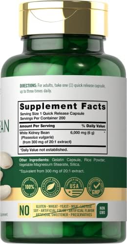 Carlyle White Kidney Bean | 200 Count | Non-GMO & Gluten Free Extract