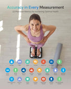 Scale for Body Weight, FSA&HSA Eligible, Smart Scale with 9-in-1 VA Display, Bathroom Scale with 22 Body Metrics, Heart Rate, BMI, Body Fat, Muscle Mass, Compatible with iOS & Android