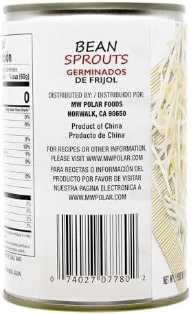 MW Polar Canned Vegetables, Bean Sprouts, 15 -Ounce (Pack of 12)
