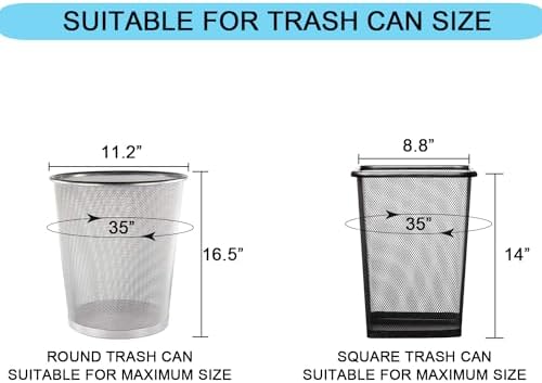 3 Gallon Small Clear Bathroom Trash Bags, Office Wastebasket Liners Garbage Bags for Restroom, Home Bins, 100 Counts