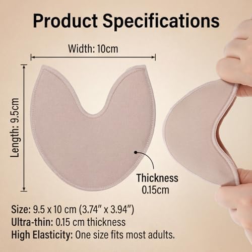 Toe Pads for Pointe Shoes, 1 Pair Soft Ballet Ballet Toe Pads Dance Shoe Toes Protector Accessories, 3.54 x 3.15 Inch High Heels Toes Caps Pad for Pointe Shoes, Forefoot Wrap Pad for Women Girls
