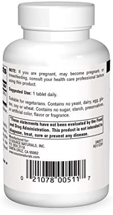 Source Naturals Pantothenic Acid 250 mg Vitamin B-5 Dietary Supplement - 100 Tablets