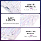 AMY COULEE Mens Metallic Shorts Sexy Shiny Sparkly Rave Outfit Holographic Booty Shorts with Pockets
