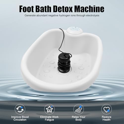 Ionic Foot Bath Detox Machine Portable Detox Foot Spa System with Foot Bath Tub for Home Beauty Salon Spa Use Regain Health & Vitality Ionic Foot Spa with Replacement Arrays