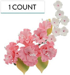 Sugar Blossom Cake Spray – Gumpaste Flowers for Cake Decorating – Pink Cherry Blossoms with Green Leaves – 1 Count by Chef Alan Tetreault