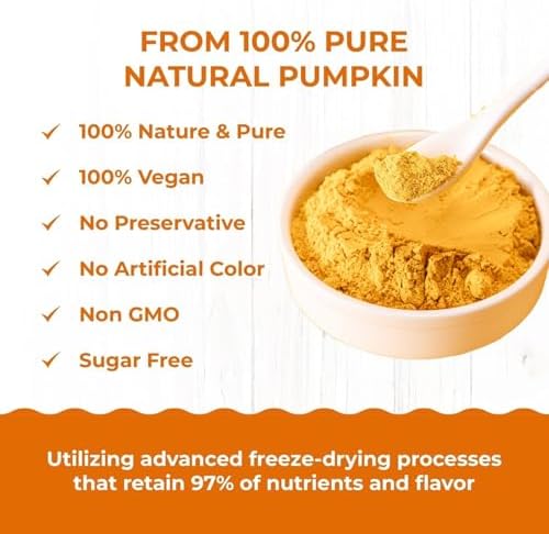 Organic Pumpkin Powder,10.58 oz, 100% Pure Sweet Pumpkin for Lattes, Baking & Smoothies | Vegan, Gluten-Free, Kosher | Easy Puree & Juice Mix-In