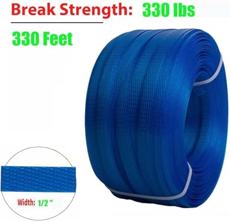 Packaging Strapping Kit - Pallet Poly Tensioner Tool Sealer, Banding Tool, 4000" Length x 1/2" Wide PP Belt, 100 Metal Seals for Packing and Shipping