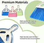 6Pcs Small Dust Pan and Brush Set with Cleaning Cloth - Blue & Green & Pink Brooms, Mini Hand Broom and Dustpan Set Whisk Dustpan Brush Kid Broom for Table Desk Car Keyboard