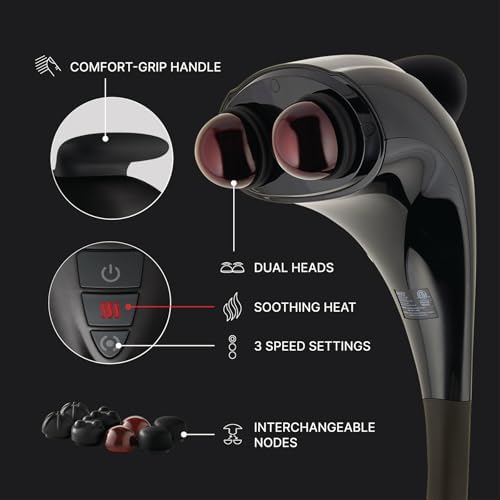 HoMedics Twin Percussion Pro Dual Node Massager with Heat