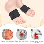 2 Pairs Copper Arch Support Sleeves, 3.8 × 2.36 inches Plantar Fasciitis Braces for Foot Care, Plantar Brace Compression Bands for Flat Feet Heel Spurs Feet Care Pain Relief (S)