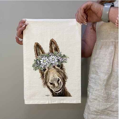 Donkey Tea Towel - Donkey Flour Sack Towel - Farmhouse Kitchen Decor - Donkey Lover Gifts - Dishtowel - Handmade